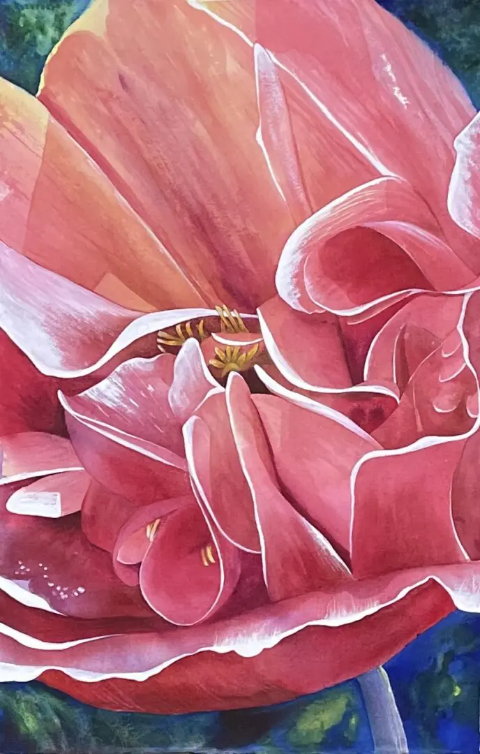 This is a bird's eye view that is Stephanie Brichetto's trademark on painting a flower