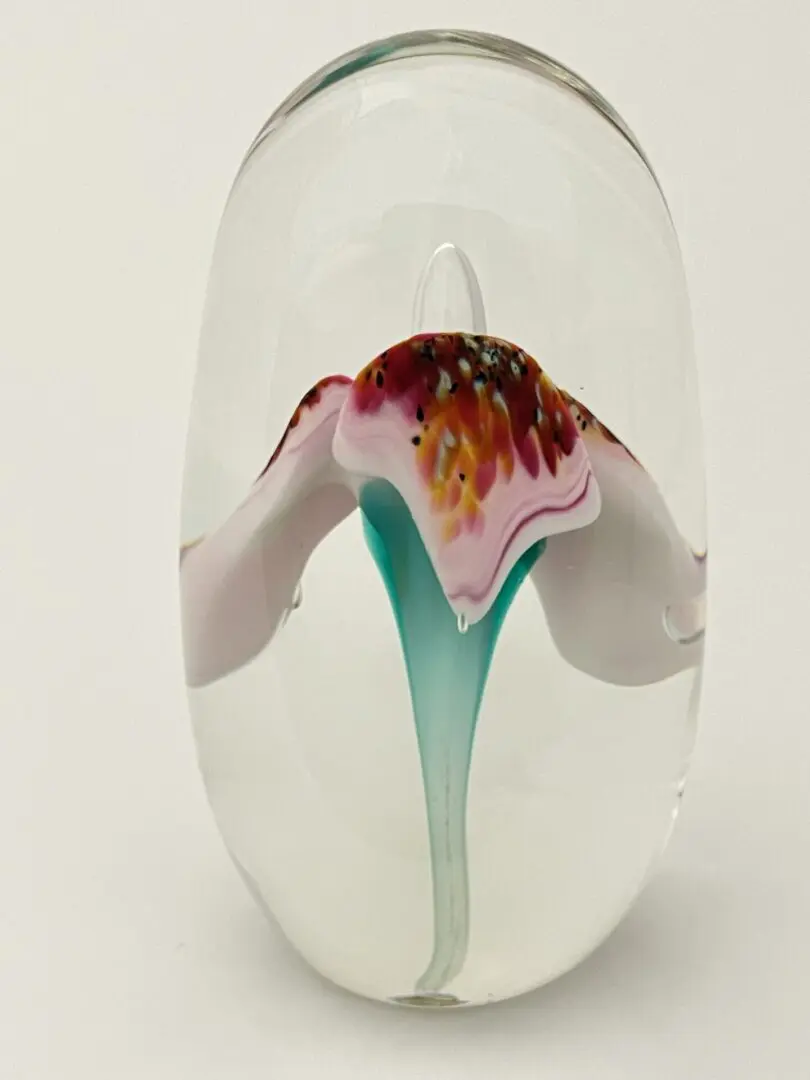 Blown glass paperweight by Ron Schusster